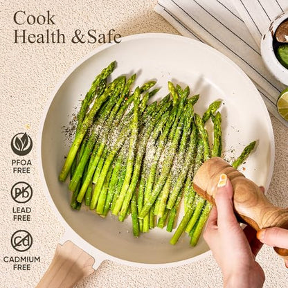 CAROTE 14 Pcs Pots and Pans Set Nonstick,Cookware Set Kitchen Cooking Set with Utensil and Pan Protectors