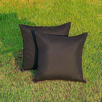 NiNi ALL Waterproof Outdoor Pillow Covers 20x20 Set of 2 Patio Black