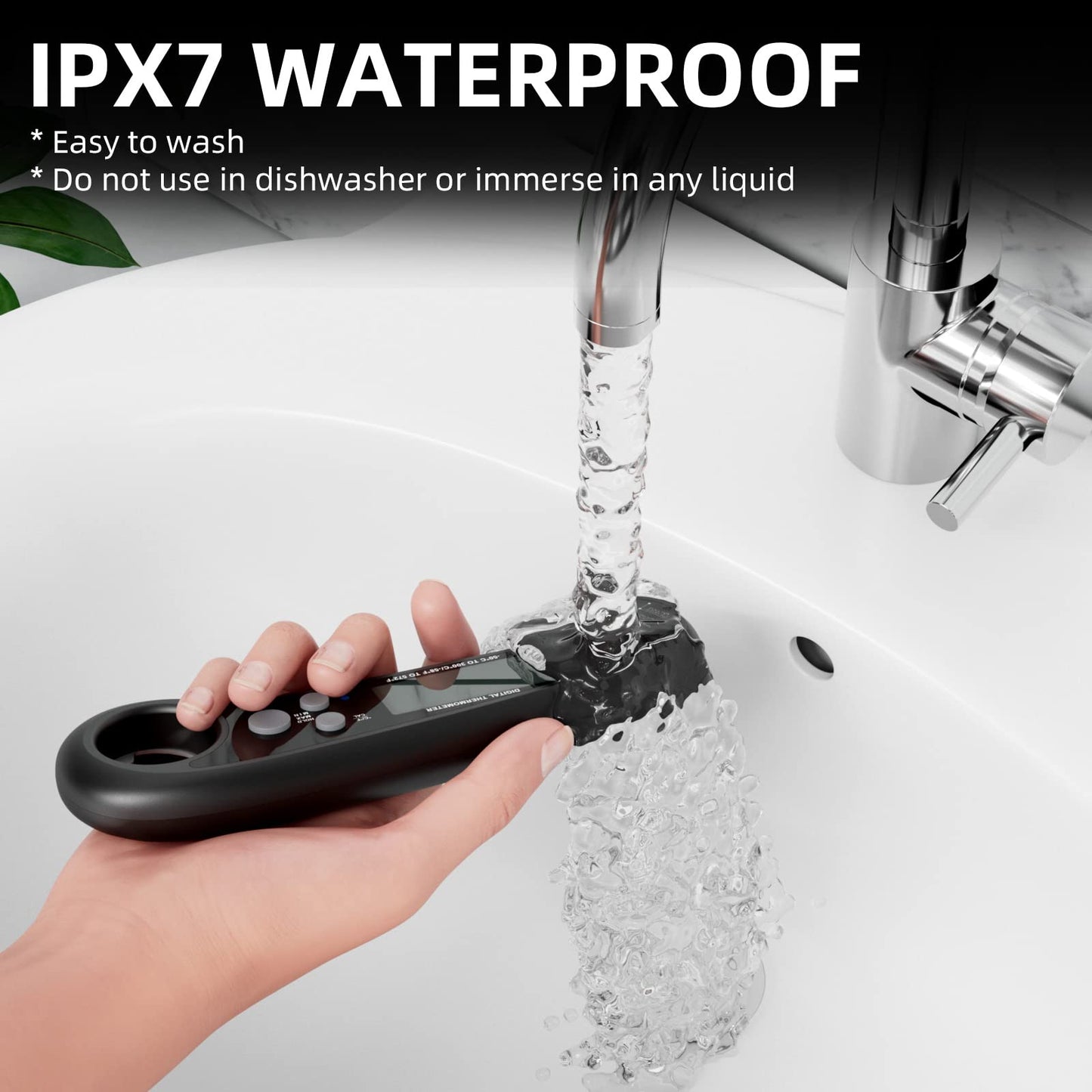 Instant Read Meat Thermometer for Grill and Cooking, Fast and Accurate Digital Food Thermometer with Backlit bi-fold Probe for Kitchen ovens, Frying, Candy, Steak