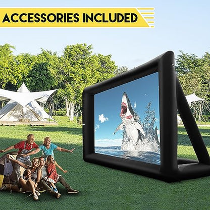 Heipigo 23ft Inflatable Projector Movie Screen Outdoor Projector Screen Portable with Air Blower Storage Bag for Backyard Movie Night, Theme Parties, Celebrations, Front/Rear Projection