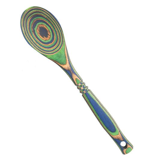 Island Bamboo 12 Inch Pakkawood Spoon - Island Bamboo Pakkawood Utensils, Colorful Wooden Spoons, Utensils for Cooking, Mixing, & Measuring, Serve Pasta & Salad with Pakka Wood Kitchen Utensils
