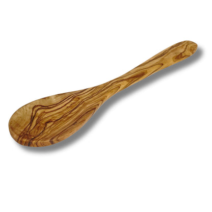 AramediA Olive Wood Spoon - Handcrafted Durable & Heat-Resistant, Perfect for Cooking, Serving, and Mixing, Eco-Friendly, Made by Tunisian Artisans (12.5" x 2.5" x 0.3")