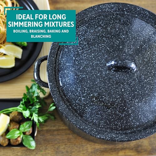 MIRRO 7.75qt Enamel Stock Pot, Black