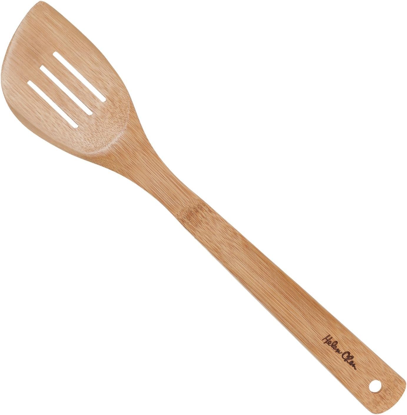 Helen’s Asian Kitchen Slotted Spatula, Natural Bamboo, 13-Inch