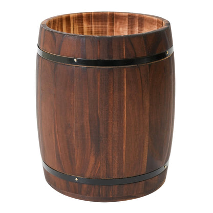 Tomato Garden Wooden Utensil Holder, Brown, Barrel Shape, Holds Spoons and Scoops, Wine Barrel Design, Painted, Smooth Surface, Sturdy Construction