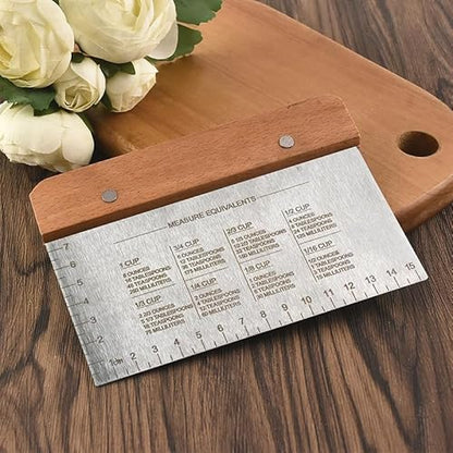 BOORIKA Dough Scraper & Bench Scraper Kitchen – Stainless Steel Sourdough Tools – Dough Cutter for Sourdough Bread, Pizza, and Flat Top Griddles – Chef Approved (Light)