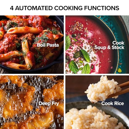 Nuwave Upgraded Induction Cooktop, 3 Wattage Control, Patented Digital Temp Probe, 8”Large Heating Coil, 12”Shatter-Proof Ceramic Glass,106 Temps-Ctrl