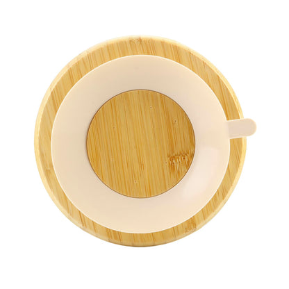 PandaEar Bamboo Suction Plate, Wooden Baby Plates with Silicone Spoons for Toddlers & Kids, Divided Non-Slip Wooden Plate Feeding Supplies