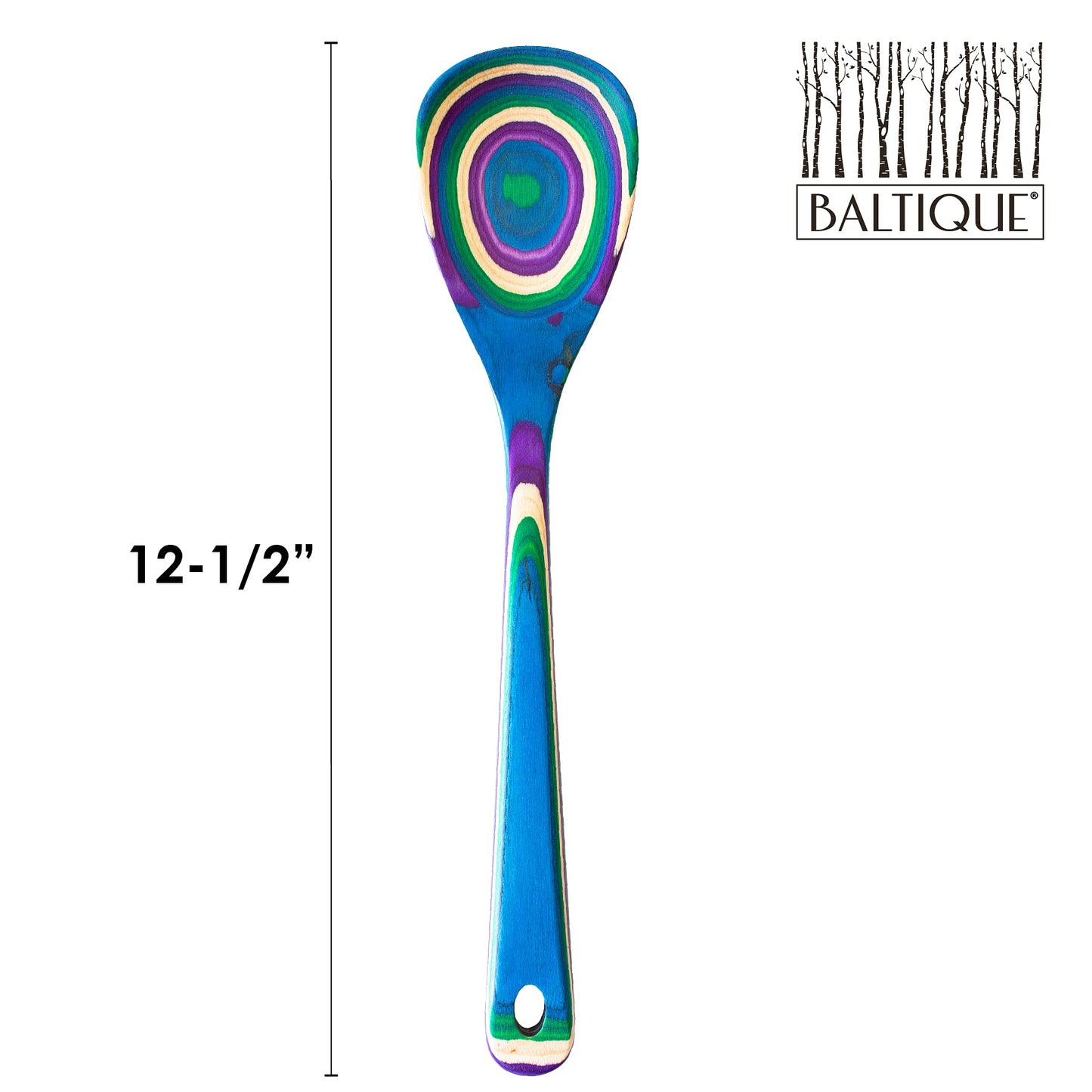 Totally Bamboo Baltique Mumbai Collection 12-1/2" Wooden Cooking Spoon, Safe for Nonstick