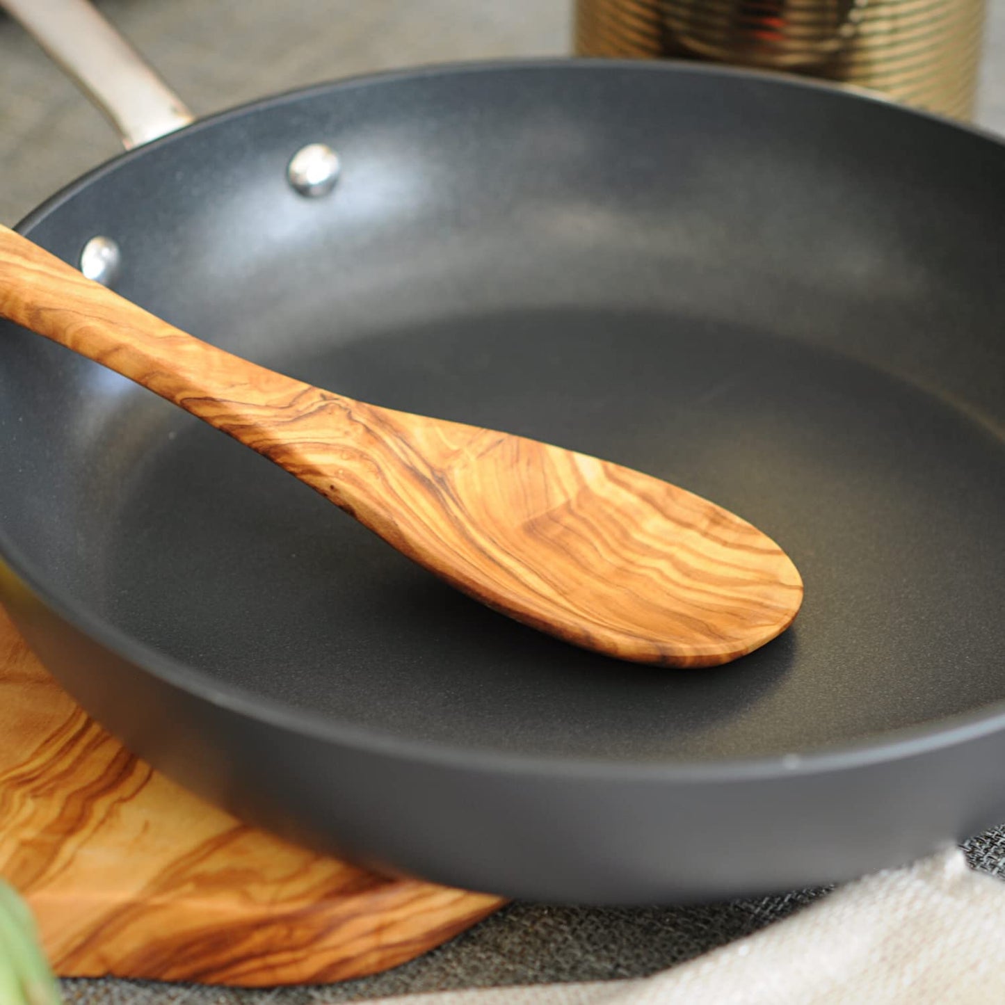 Elegant & Versatile: BeldiNest Olive Wood Spoon for Delightful Cooking & Serving (Cooking Spoon)