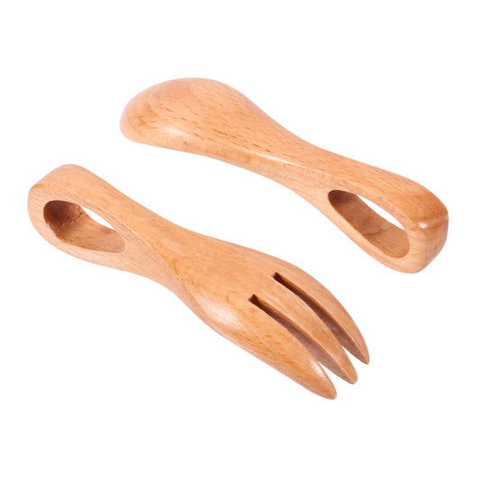 OKUMEYR 1 Set Spoon Fork Kid Wood Eating Utensils Kids Forks Baby Training Tableware Kids Cutlery Wood Kids Wooden Utensils for Eating Wood Dessert Fork Child Vintage Training Fork