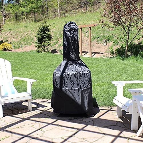 Sunnydaze 57-Inch Large Chiminea Outdoor Fireplace - Steel Wood-Burning Chiminea Outdoor Fire Pit with Cover, Wood Grate, and Poker