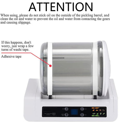 15 Minute Meat & Vegetable Vacuum Tumbler Marinator, Automatic Electric Commercial Vacuum Tumbler Marinating Machine, for Chicken, Burger, Bacon