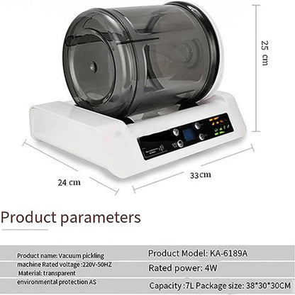 NOLLAM Commercial Vacuum Tumbler Marinating Machine for Meat&Vegetable,7l Large Capacity Pickling Barrel & 0-10h Timer Setting,for Beef Pork Mutton Chicken