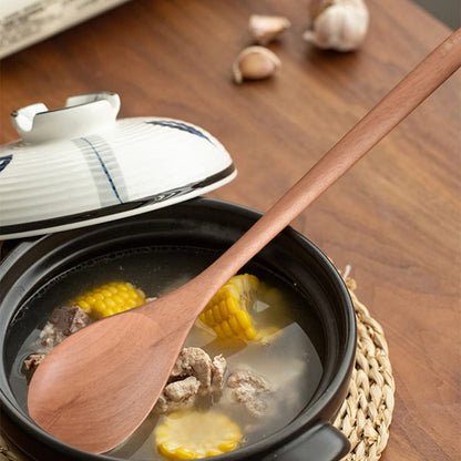 Big Wooden Spoon for Cooking, Large Wood Scoop Utensil, 17-inch Kitchen Serving Scoop for Big Pot, Long Handle Giant Heavy Food Service Mixing Spoons, Smooth Finish Comfortable Grip