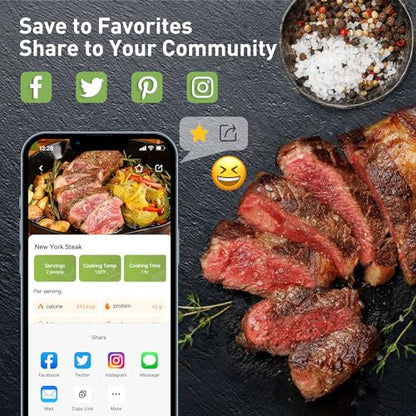 KitchenBoss Wifi Sous Vide Cooker: Sous Vide Machine Ultra-quiet 1100W Precision Cooking Machine Built-in TFT Recipes, IPX7 Waterproof Immersion Circulator Precise Temperature Control, Carbon Black