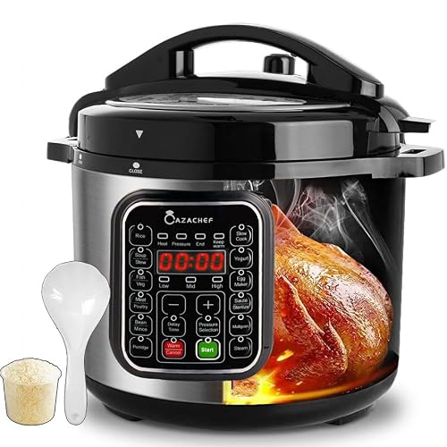 CAZACHEF 12L stainless steel Pressure Cooker | 24-hour Presetting electric rice cooker, 14 in 1 slow cooker with temperature control | LED Multifunction Steamer, Food Warmer with nonstick pot