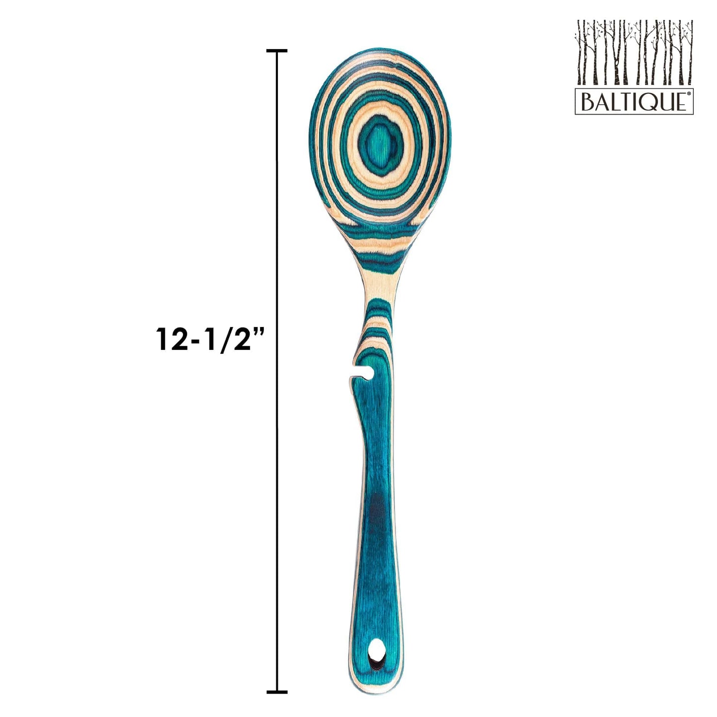 Totally Bamboo Baltique Mykonos Collection 12-1/2" Wooden Cooking Spoon with Spoon Rest Notch, Safe for Use on Nonstick