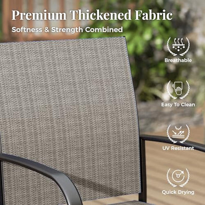 MIXPATIO 7pc Patio Dining Set, 54" Round Metal Table, 6 Textilene Chairs