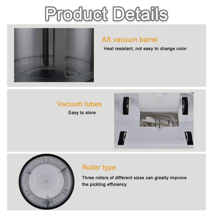 Automatic Vacuum Tumbler Marinating Machine,Meat and Vegetable Tenderizer,One Machine for Multiple Uses,Led Display,with 20 Disposable Gloves