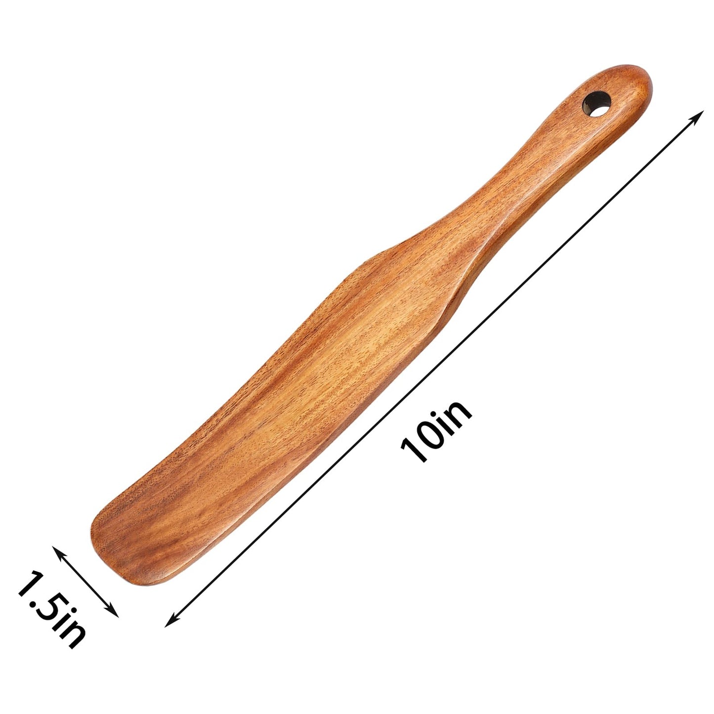 Wooden Spatula for Sourdough Mixing, Cooking, and Baking - Teak Kitchen Utensil, Stirring Stick, and Scraper for Bread, Jars, and Nonstick Cookware, Natural Wooden Spurtle for Kitchen Tools