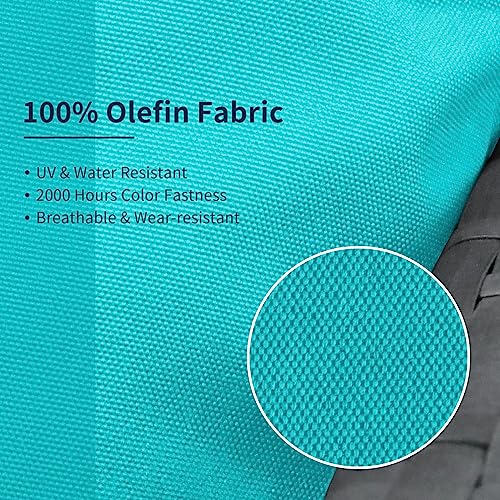 NICESOUL 20-Piece 27“x27 Outdoor Patio Cushion Cover, Olefin Fade/UV-Resistant Sectional Sofa Replacement Cover with Zipper, Deep Seated Slipcovers for Backyard Furniture, Machine Washable, Turquoise
