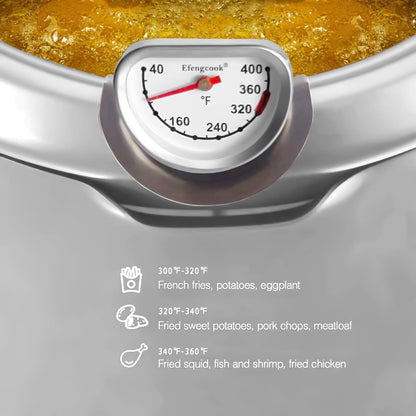 Deep Fry Oil Thermometer for Fryer Pot,Cooking Thermometer for Hot Oil Deep Fryer,Side of Frying Thermo Clip&3.5 inch Probe, Easy Clean up, Reading Fast,