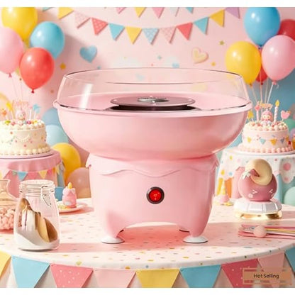 Mini Cotton Candy Maker Machine, Cotton Candy Machine with Paper Sticks & Sugar Scoop, Portable Candy Floss Maker for Birthday Party