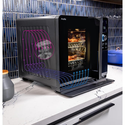 GE Profile™ Smart Indoor Pellet Smoker, with Active Smoke Filtration, 5 Smoke Control Settings, WiFi Connected, Electric, Countertop BBQ Appliance, Black