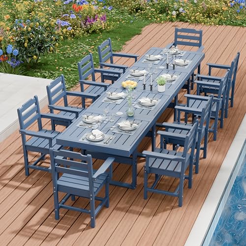 K Knowbody 12-Piece Outdoor Patio Dining Table and Chairs Set, Seats 10