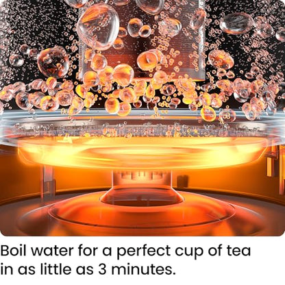 Chefman Electric Kettle with Tea Infuser, Compact 1L (4 Cups), 1500W, Removable Lid for Easy Cleaning, Boil-Dry Protection, Stainless Steel Filter, BPA Free, Auto Shut Off, Small Electric Tea Kettle