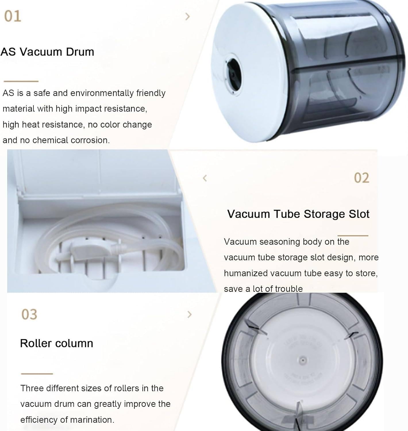5L Electric Meat Tumbler Marinator - Commercial Meat Tumbler Marinator - Vacuum Tumbler Marinating Machine - Automatic Vegetable Marinator