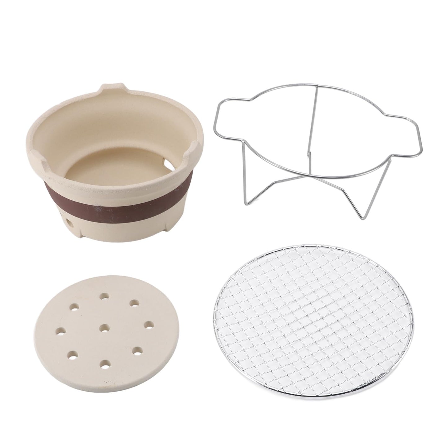 Generic Yakitori Grill, Table Top Charcoal Grill Konro Grill Korean Bbq Grill Clay Charcoal Stove Clay Grilling Tea Making Stove for Outdoor Barbecues Camping Traveling, 9.45x9.45x5.71in, #211