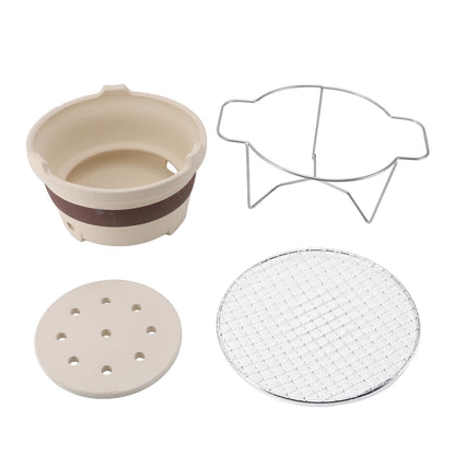 Generic Yakitori Grill, Table Top Charcoal Grill Konro Grill Korean Bbq Grill Clay Charcoal Stove Clay Grilling Tea Making Stove for Outdoor Barbecues Camping Traveling, 9.45x9.45x5.71in, #211