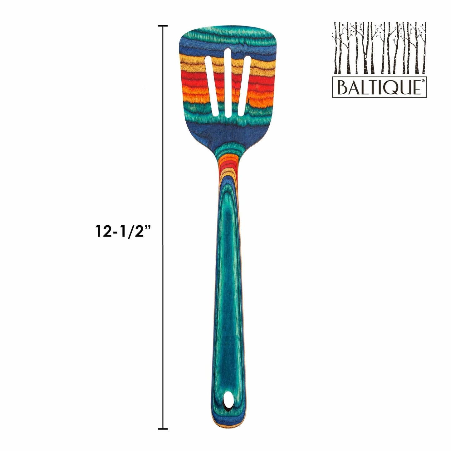 Totally Bamboo Baltique Montego Bay Collection 12-1/2" Wooden Slotted Spatula, Safe for Nonstick