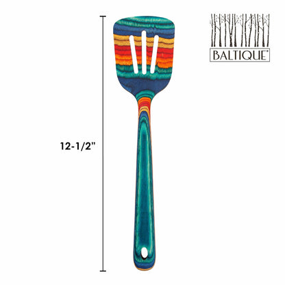 Totally Bamboo Baltique Montego Bay Collection 12-1/2" Wooden Slotted Spatula, Safe for Nonstick