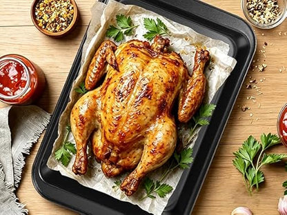 5-Piece Nonstick Baking Pans Set - Professional Grade Carbon Steel Bakeware with Premium Coating- Dishwasher Safe, Stackable, Oven Safe to 450°F (Black-5PCS)