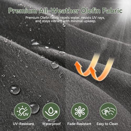 Aoxun Patio Furniture Set, Aluminum Outdoor Furniture with Oversized Seats