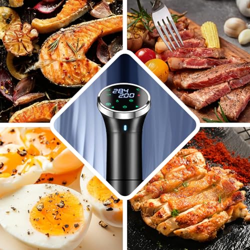 WiFi Sous Vide Cooker with APP Control,1100W Sous Vide Immersion, 3D Heating& LED Display for Fathers Day Kitchen Gifts for Men,Temperature Range 77-203℉ Ultra-Quiet Slow Cooking Sous-vide APP Control
