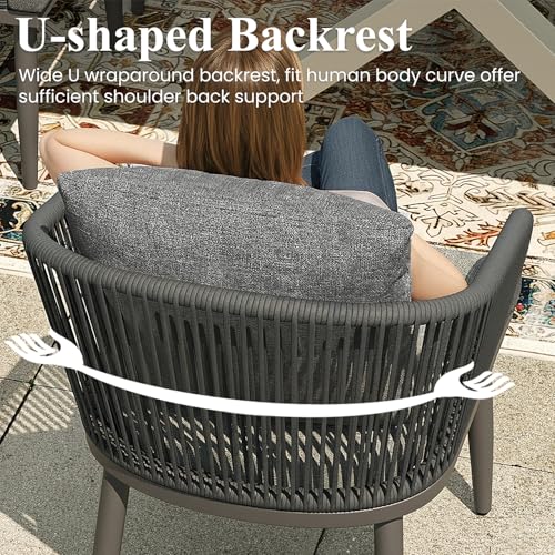 LayinSun 11 Pieces Outdoor Patio Dining Set, Aluminium Rectangular Dining Table and Wicker Rattan Chairs Set for Outside Backyard, Poolside