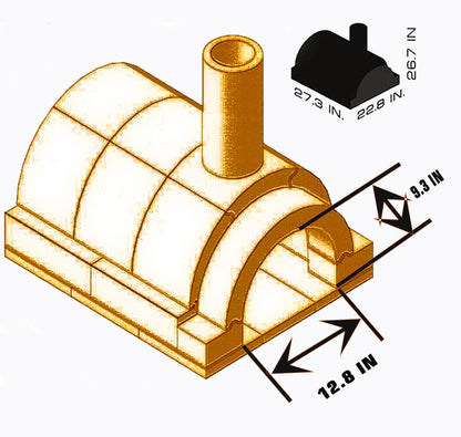 GIRtech BRAVO Wood Burning Fire Brick Pizza Oven for Outdoor Cooking - FULLY DIY KIT - Includes Firebrick Set, Refractory Glue, Trowel, Gloves, Cover, Steel Gate, Assembly Instructions (3 hours)