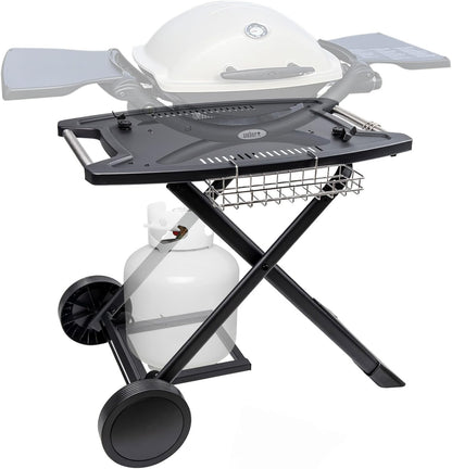 Portable Cart for Weber Q1200, Q1000, Q2200, Q2000, Q2400, Folding Cart for Outdoor BBQ，Portable Stand for Weber Q Series Gas Grills and Ninja Woodfire OG700 Series