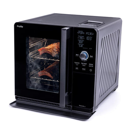GE Profile™ Smart Indoor Pellet Smoker, with Active Smoke Filtration, 5 Smoke Control Settings, WiFi Connected, Electric, Countertop BBQ Appliance, Black