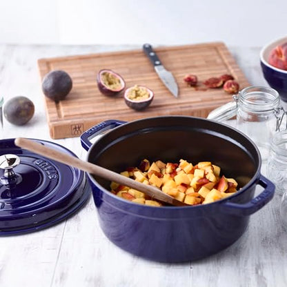 Staub Cast Iron 4-qt Round Cocotte - Dark Blue