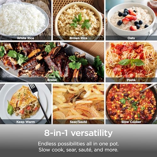 Ninja MC1101 Foodi Everyday Possible Cooker Pro, 8-in-1 Versatility, One-Pot Faster Cooking Replaces 10 Tools, Family-Sized Capacity with Adjustable Temp Control, 6.5 quarts, Midnight Blue