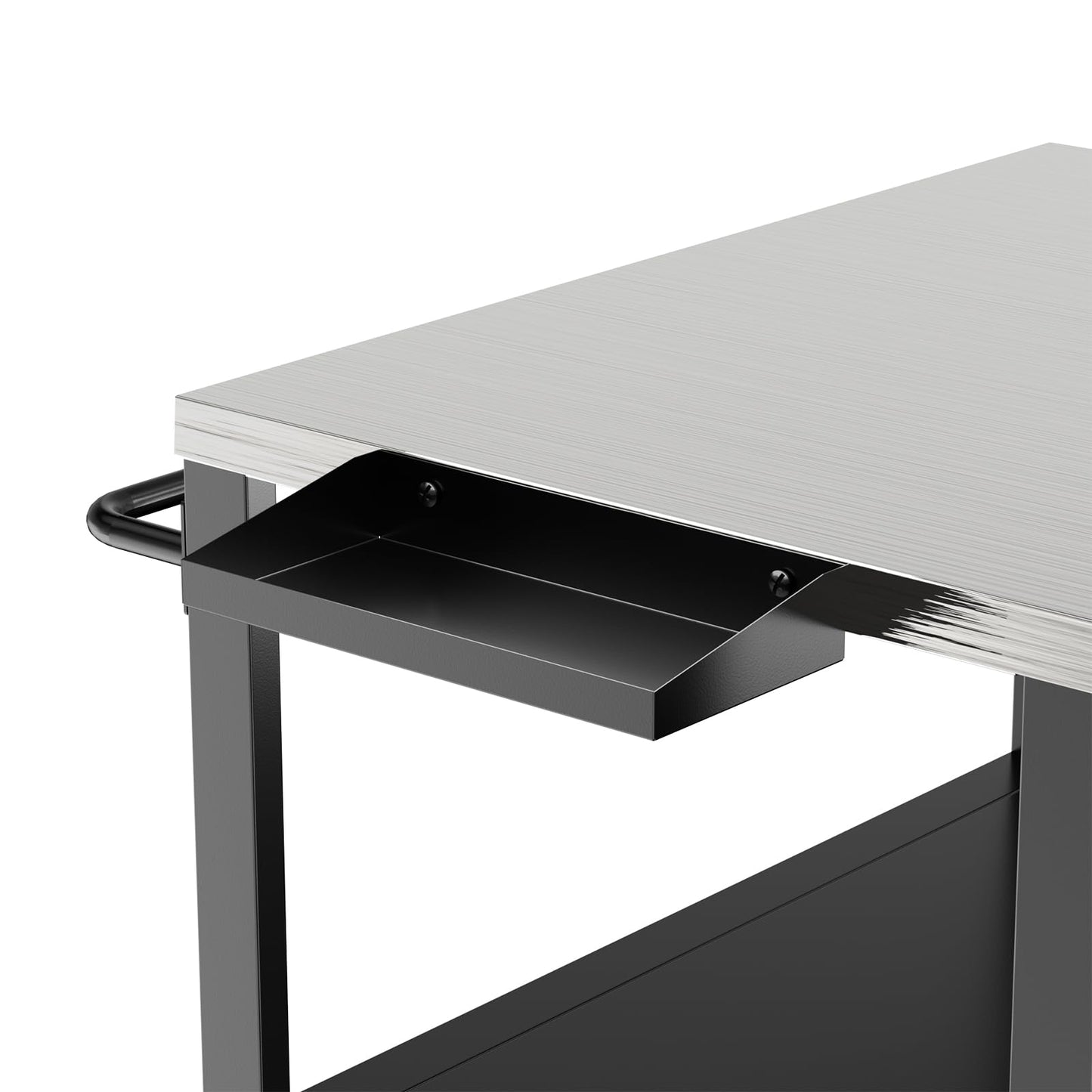 KEIKI Outdoor Grill Table for Big Green Egg Style BBQ, Metal Grill Cart with Storage Box, Compatible with up to Large Green Egg, Kamado Joe Jr