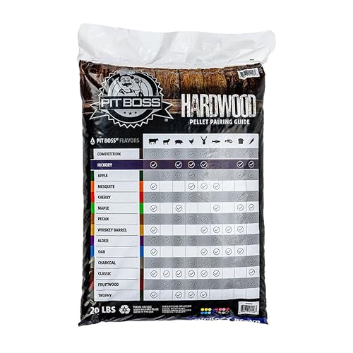 Pit Boss 100% All Natural BBQ Hardwood Pellets for Cooking, Grilling, and Smoking | 20 lbs. Wood Pellets for Pellet Grills and BBQ Smokers | Hickory Blend