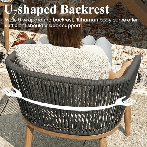 LayinSun 11 Pieces Outdoor Patio Dining Set, Aluminium Rectangular Dining Table and Wicker Rattan Chairs Set for Outside Backyard, Poolside