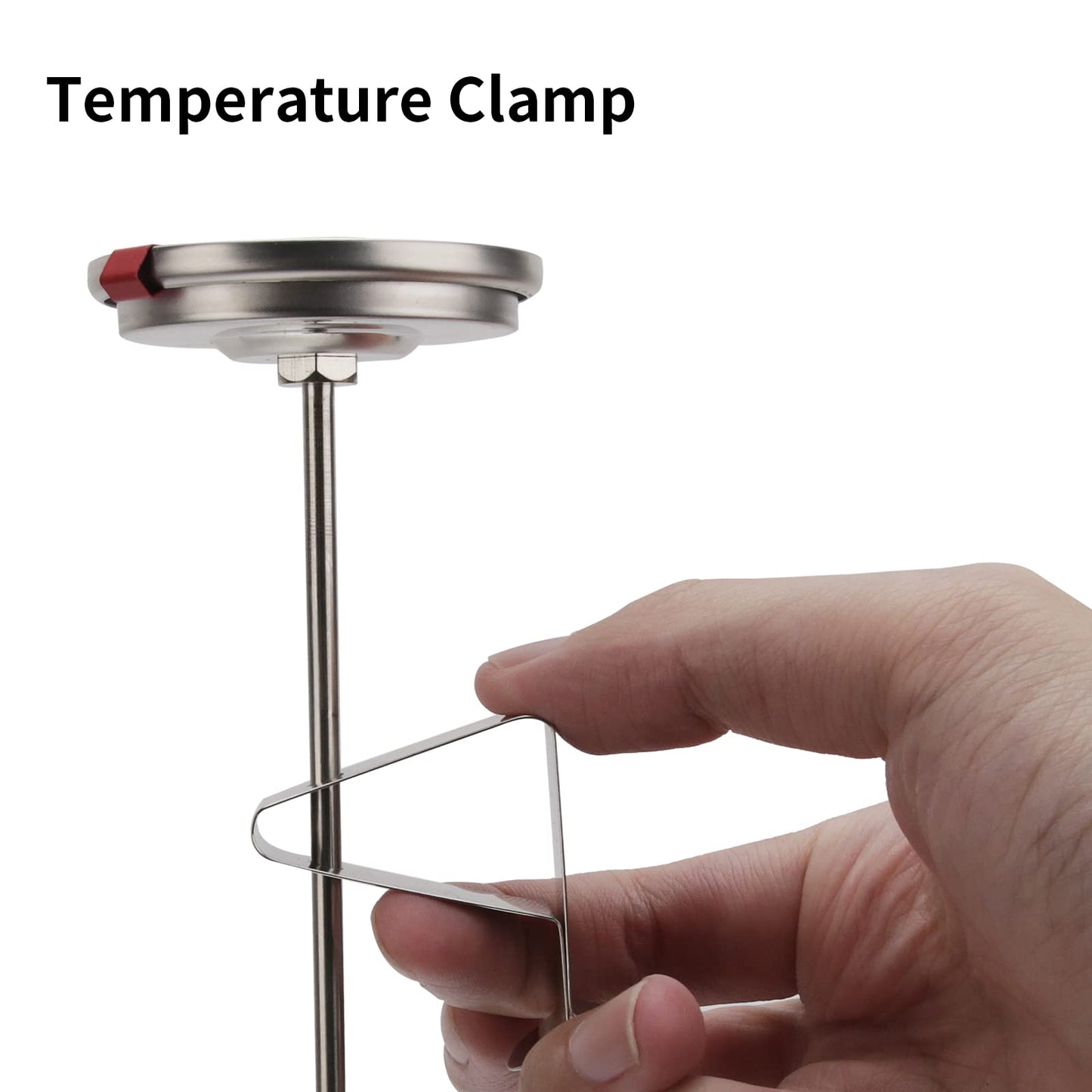 MEASUREMAN Deep Fry Thermometer 2"" dial Size, 12"" Stainless Steel Stem, Stainless Steel Adjustable clamp, Back red Reset Clip on Bezel, Tempered Glass Window, 50-550F/C, Accuracy: +/-2%",2 Pack