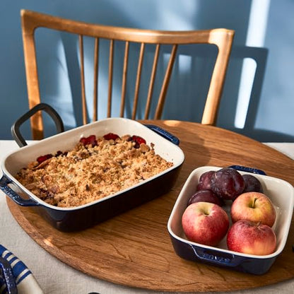 Staub Ceramic 2-pc Rectangular Baking Dish Set - Dark Blue